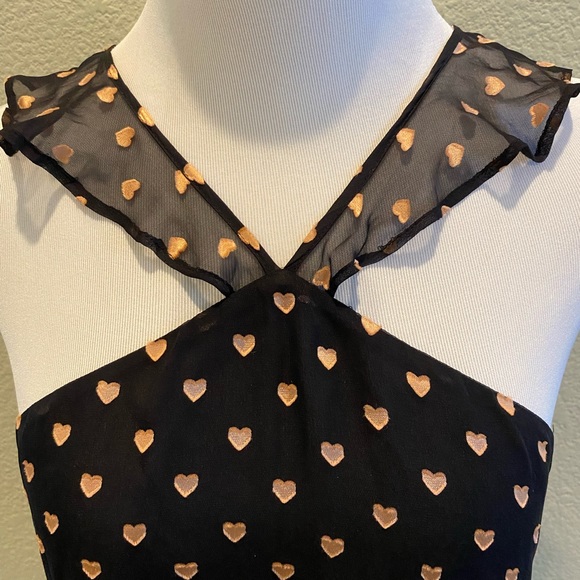 CAMI NYC The Lily Silk Halter In Heart Print size Small Petite - Picture 1 of 6